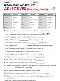 Related Image English Adjectives English Grammar Worksheets English Grammar