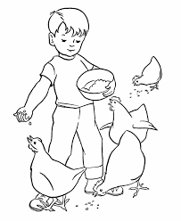 farm work and chores coloring pages printable boy feeding the chickens coloring page and kids activity sheet coloring pages chicken coloring coloring books