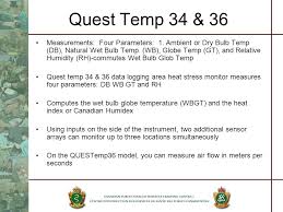 Quest Temp 34 36 Thermal Environmental Monitors Ppt