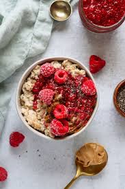 Peanut Butter And Raspberry Chia Jam Vegan Oatmeal Recipe Well Vegan Recipe In 2020 Vegan Oatmeal Chia Jam Oatmeal Recipes