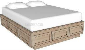 Queen size platform bed frame with storage drawers. Queen Size Platform Bed Frame With Storage Drawers Sawdust Girl
