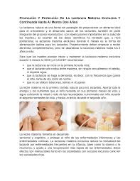 Por cada millón de bebés alimentados con preparación para lactantes, se usan 150 millones de envases, muchos de los cuales acaban en vertederos. Promocion Y Proteccion De La Lactancia Materna Docsity