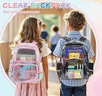 Amazon.com | Sisipoet Pink Clear Backpack for Girls Heavy ...