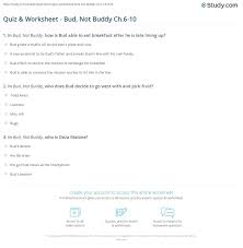 Quiz & Worksheet - Bud, Not Buddy Ch.6-10 | Study.com