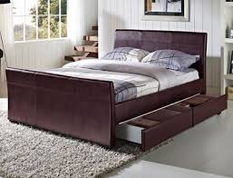We used to have a king size bed many years ago before we sold it all and took up homesteading. Tgc Dresden King Size Brown Faux Leather 4 Drawer Bed Frame Leather Bedroom Leather Bedroom Furniture King Size Bed Frame