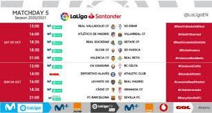 La liga standings today match 2 may 2021 || classement liga 2020/21 last update 2/5/2021. Kick Off Times For Matchday 5 Of Laliga Santander 2020 21 Laliga