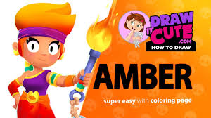 Amber has always been a firebug. How To Draw Amber Brawl Stars Procreate Easy Drawing Tutorial With A Coloring Page Youtube