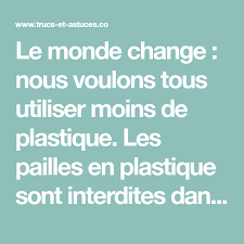 Le Monde Change Nous Voulons Tous Utiliser Moins De Plastique Les Pailles En Plastique Sont Interdites Dans Beaucoup D End Le Filet Fruits Et Legumes Filets