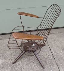Vintage Mid Century Modern Eames Era Wire Chair Brown Homecrest Patio Chair Swivel Cha Mid Century Outdoor Furniture Modern Patio Furniture Patio Chairs