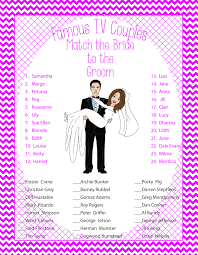 Fun Bridal Shower Game About Famous Couples Fun Bridal Shower Games Bridal Shower Games Bridal Shower