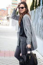 Grey Cardi Looks Lady Addict Outfits With Grey Cardigan Fashion Grey Outfit
