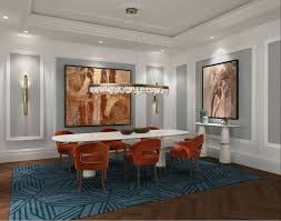 If you select floor made of the cooler material, such as slabs of natural stone or ceramic tiles, in most dining rooms, you need to set carpets, which are excellent thermal and noise insulators. Tips On How To Choose The Best Dining Room Rug