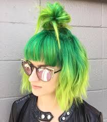 Neon Green Hair Dye Spring Apple 6 Electric Green Hair Chalks Fluo Green Hairchalk Green Hair Green Hair Colors Short Hair Bun