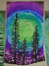 4 Th Grade Winter Paintings In This Winter Tree Inspired Project Students Studied The Art Elem Winter Art Lesson Christmas Art Projects Elementary Art Projects