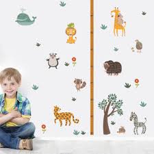 us 5 44 29 off lion whale zebra kids height measure wall sticker for children room growth chart poster diy mural nursery home decals wallpaper in