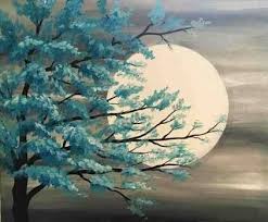Pin By Ayse On Resim Moonlight Painting Easy Canvas Painting Painting Projects