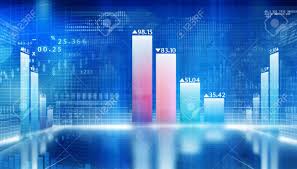 3d Business Growth Chart Global Financial Charts On Abstract