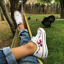 Vans Bordados A Mano Converse Bordados Bordado Zapatillas Zapatos De Moda