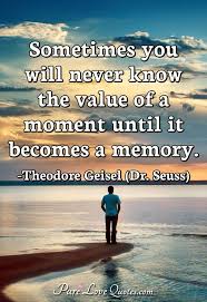 It puts you in the shoes of the main character so you never know any more than he does and you really have to focus to know what the heck is going on. Sometimes You Will Never Know The Value Of A Moment Until It Becomes A Memory Purelovequotes