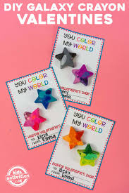 This valentine kids (coloring page) clipart is great to illustrate your teaching materials. Diy Galaxy Crayon Valentines Kids Activities Blog