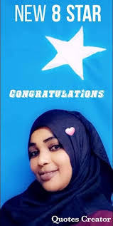 Congratulations New 8 star mrs. Nasra Farah Omar for achieving 8*  Distributer Really u made great effort. Effort Never dies, leader keep the  score. Congratulations congratulations congratulations congratulations Next  bronze Lion Distributer.