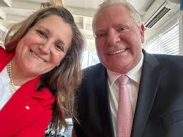 Great to meet with my friend, Premier Ford this morning! We agreed to slash  all economic barriers within our country very, very quickly. The way to  fight U.S. tariffs is by building