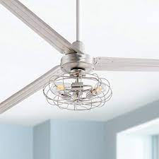 This should be done by simply lining up the two matching wires so that they are parallel and. 72 Brushed Nickel Led Ceiling Fan W Vintage Cage Light Kit 57t60 Lamps Plus