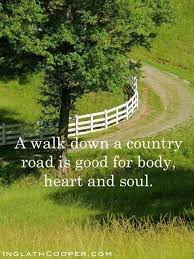  A Walk Down A Country Road Is Good For Body Heart And Soul The Sounds And Smells Are So Relaxing Country Roads Country Country Quotes