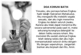 Aku percaya akan allah, bapa yang maha kuasa, pencipta langit dan bumi. Katolik Sejati Doa Komuni Batin Facebook