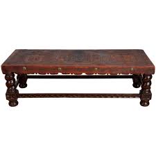 Tooled Leather Peruvian Bench Or Coffee Table Coffee Table Leather Tooling Table