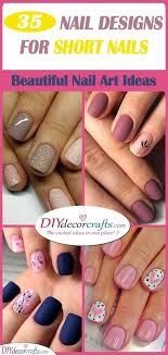 Nail design with a picture of a chicken and easter eggs on a silver background with a bouquet of flowers. Nail Designs For Short Nails 35 Beautiful Nail Art Ideas