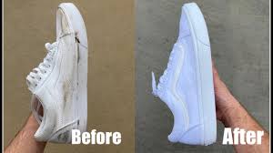 Scouring powder washes off dried dirt stains. How To Clean Your White Vans At Home For Free Youtube