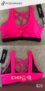 Bebe Sport Sports Bra Hot Pink Bebe Sports Bra With