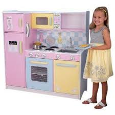 Kidkraft Pretend Large Kitchen Pink And Pastels Found One On Craigslist For 50 Wooden Play Kitchen Pastel Kitchen Kitchen Playsets