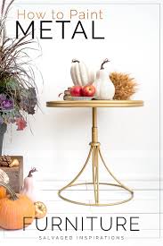 Use 60 grit sandpaper to smooth any remaining rough edges, sanding below any rust spots until you reach clean bare metal. How To Paint Metal Furniture Salvaged Inspirations