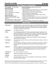 Read each description of federalism. Federalism Reading Worksheet File