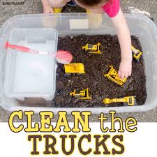 I'm so excited to partner.read more ». Clean The Trucks Sensory Play Busy Toddler