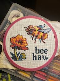Find great deals on ebay for cross stitch cowboy. Kat S Crochet Blog My Latest Cross Stitch Finish A Cowboy Bee On