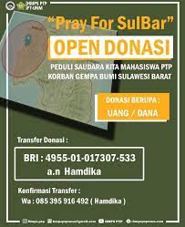 *ajakan donasi ustadz haris budiatna*bismillah,ikhwani fillah, *yayasan ummul mu'miniin khodijah* yang menaungi *masjid jami' ummul mu'miniin 'aisyah* dan. Hmps Ptp Ft Unm Open Donasi Untuk Korban Gempa Sulawesi Barat Profesi Online