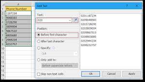 * *01160 and +60 often work interchangeably from cell phones. How To Add Country Area Code To A Phone Number List In Excel