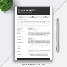 A cv is a concise document which summarizes your past, existing the purpose of this format is to demonstrate that you have the necessary skills (and some complementary ones) to do the job for which you are applying. Resume Templates For Job Application Creative And Professional Cv Template Cover Letter Word Resume Design Instant Download Emma Allcupation Optimized Resume Templates For Higher Employability