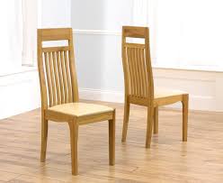 Adriana Cream Leather Seat Solid Oak Dining Chairs Set Of 2 Designer Sofas4u