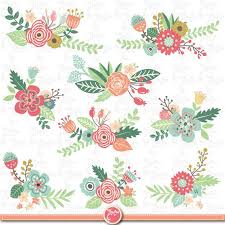 Flowers Clipart Pack Flower Clip Art Packvintage Etsy Flower Clipart Vintage Flowers Floral Sets