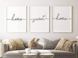 It's an awesome craft project there are tons of different amazing wall art ideas you can try but this list will be a good start. Home Sweet Home Print Wall Art Set Of 3wall Decor Living Room Etsy Wall Decor Living Room Modern Living Wall Decor Wall Decor Living Room