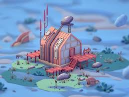 Fantasy Island Environment Concept Art Isometric Art 3d Artwork