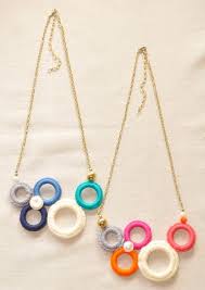 Bubble Bauble Crochet Rings Asymmetrical Necklace El Yapimi Taki Taki Yapma El Yapimi Mucevherler