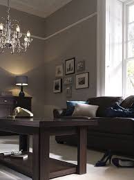 Gray And Brown Add Our Red Couch I Like That Touch Of Molding On The Wall Brown Living Room Grey And Brown Living Room Brown Living Room Decor