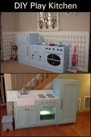 Take a look at this genius tutorial to turn an ugly old dresser into a chic cabinet. Turn An Old Tv Cabinet Into A Play Kitchen The Owner Builder Network Play Kitchen Diy Kids Kitchen Diy Play Kitchen