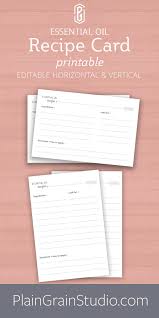 Essential Oil Recipe Card Printable Recipe Cards Recipes For Etsy Essential Oil Recipes Essential Oil Blends Recipes Essential Oils