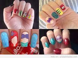 Uñas tiernas decoradas con esmalte rosa, negro y gris. Decoraciones De Unas Disney Personajes Que Te Enamoraron Y Sigues Amando Unas Pintadas